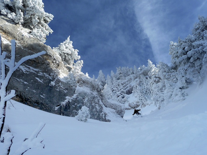 Couloir de droite : Plus facile à descendre