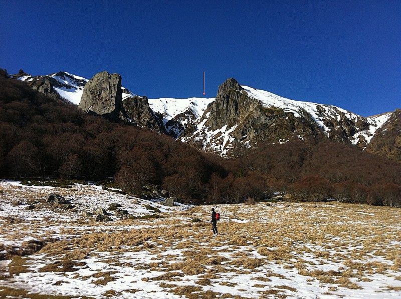 Vue du couloir prise du bas : La fin de la descente est un peu délicate...