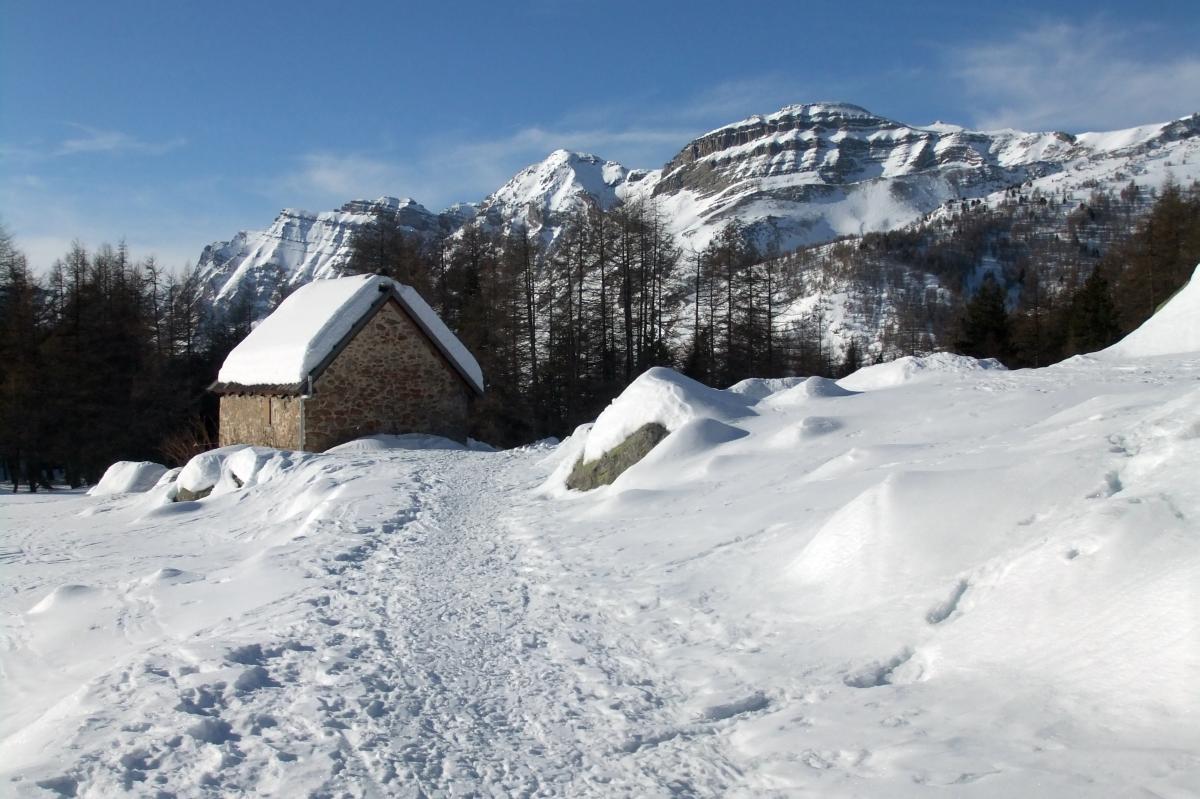 Cabane de Sanguinière : Bon enneigement dans le bas