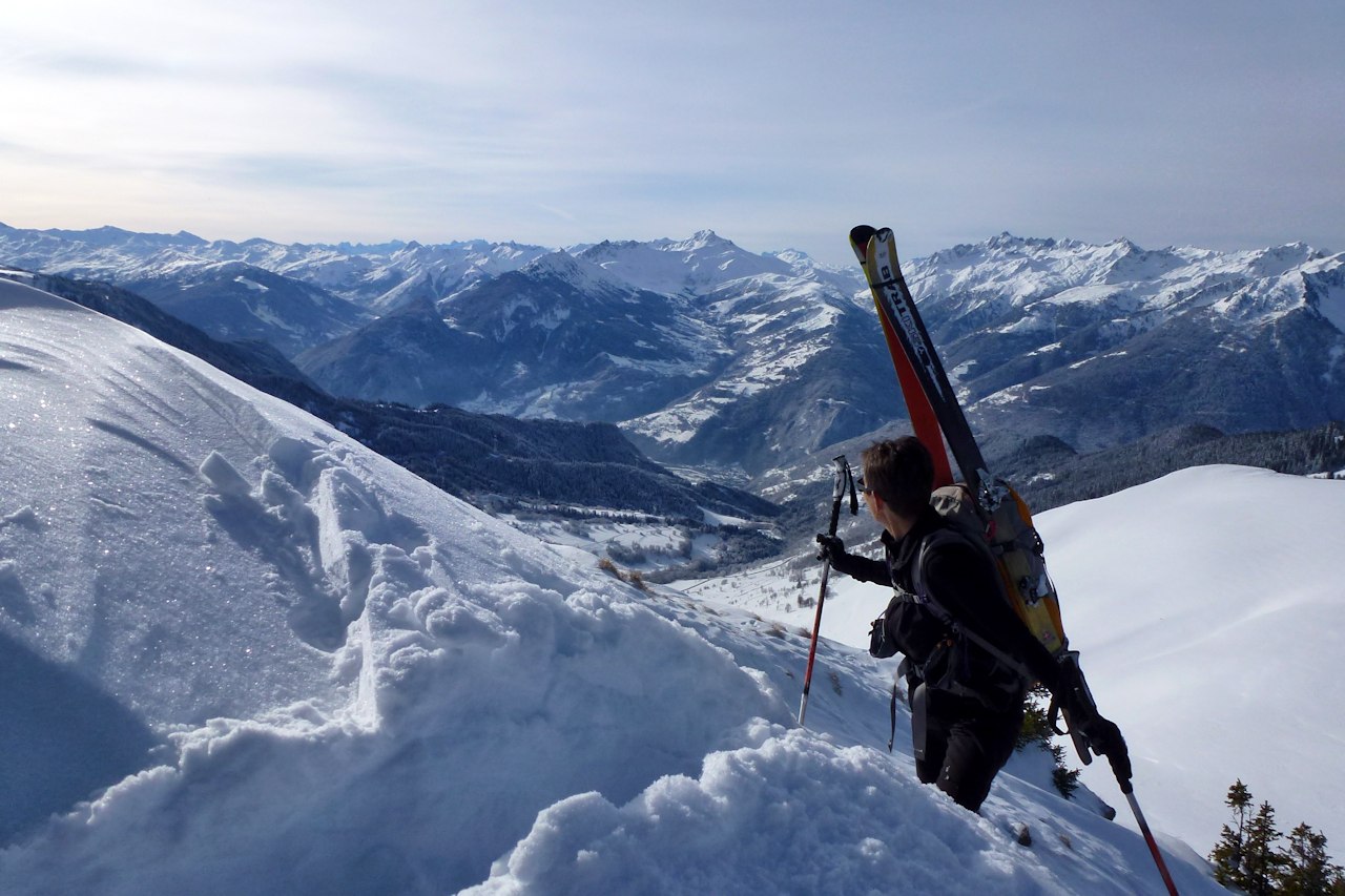 Croupe Sud-Ouest : Un passage plus raide que nous franchissons à pied.