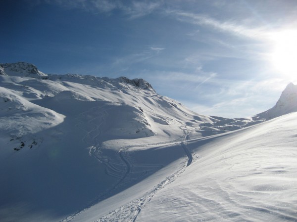 Rochers des Eclaves : Poudreuse un peu lourde mais très plaisante à skier