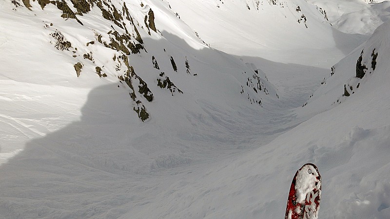 Départ du couloir : 50m sous le sommet