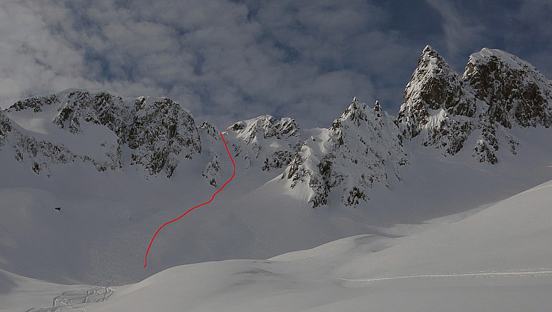 Couloir NE : vu du replat dessous