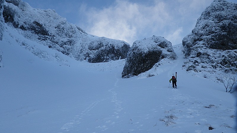 Face Nord du Bataillouse : Remontée dans les faces nord