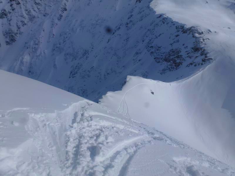 Pointe de Chaborgne : La sortie du couloir, vu depuis le sommet