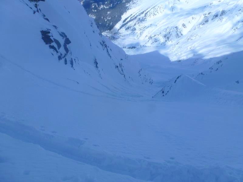 Pointe de Chaborgne : la trace dans le couloir