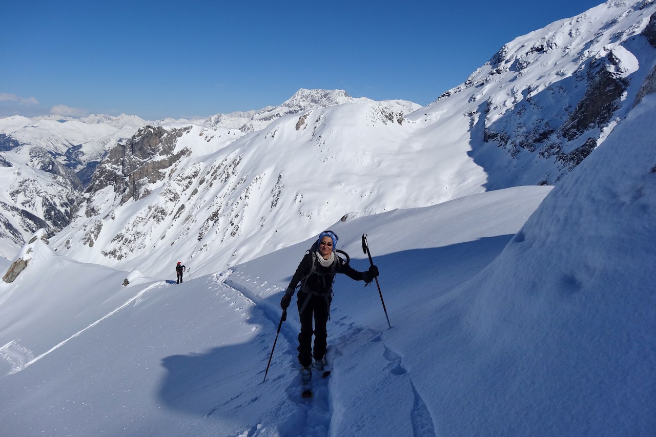 Sur la crête : Avant de basculer versant Est.