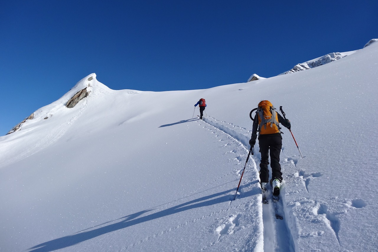 Sous le point 2647 m : En direction de la crête.