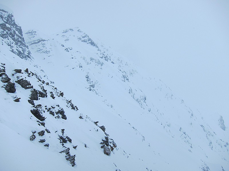 Pellard : le versant N du Mt Pellard, 3 lignes skiables dans cette face.