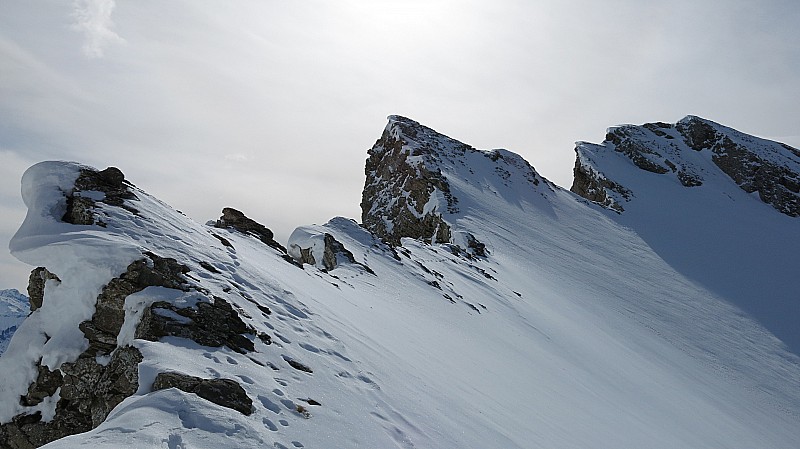 Col S de Torchère : Les arrêtes vers la pointe des Verres