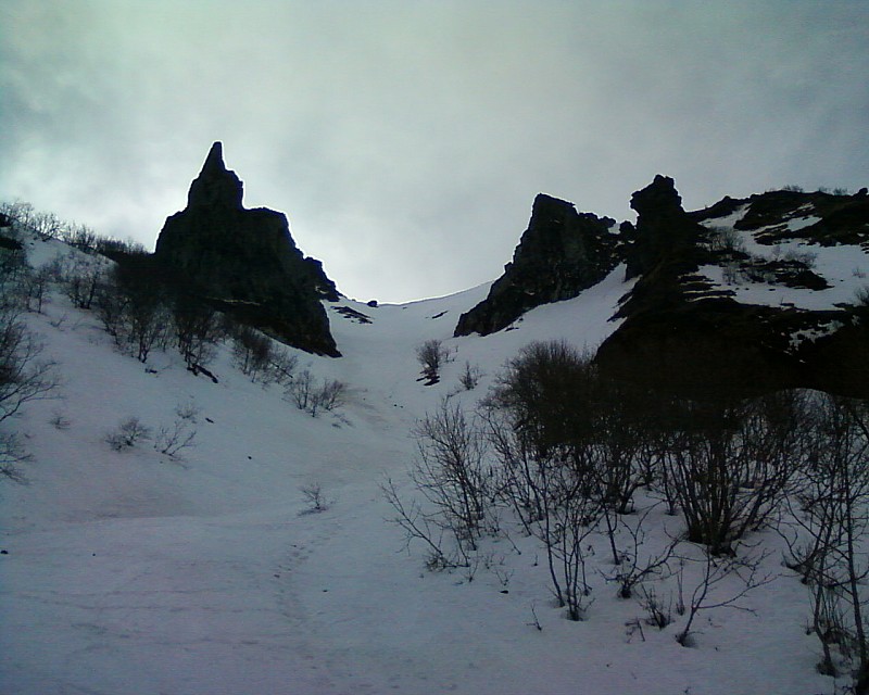 Couloir du Moine : Vierge d'autres traces, étonnant.