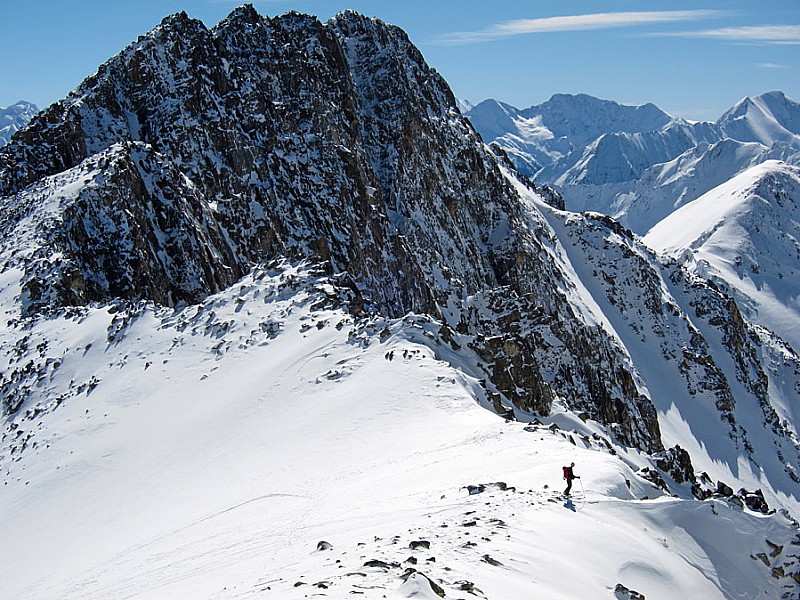 Montée Portarras : observation du couloir sud, avant d'arriver au sommet