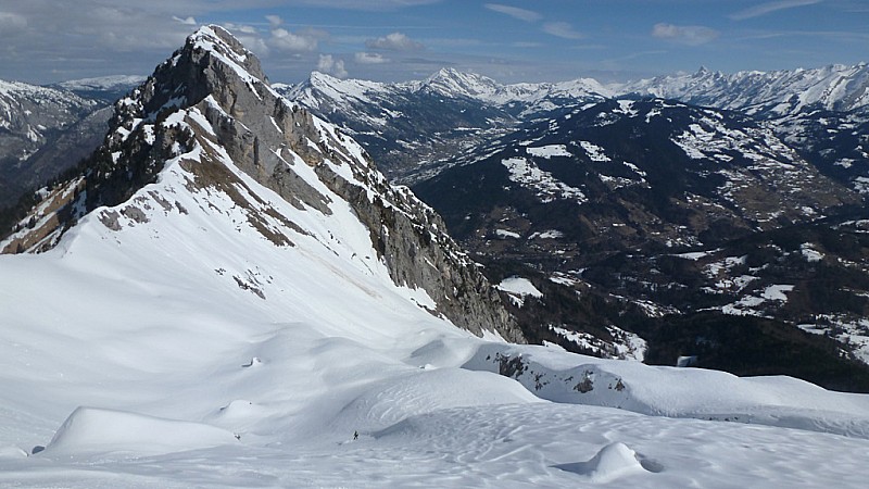 la descente : dans les pentes au Nord de la Tournette