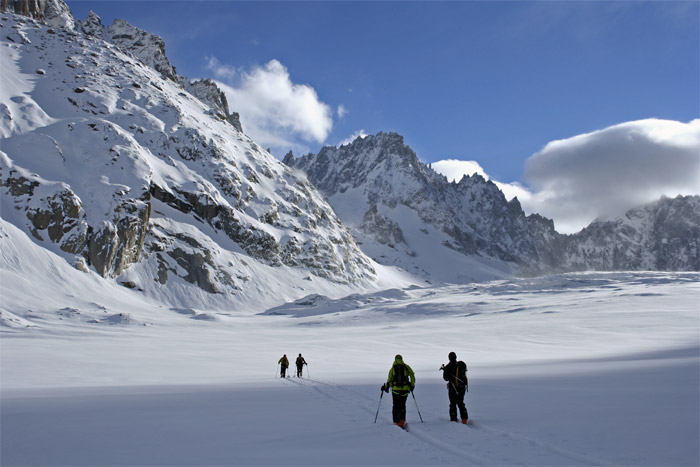 Glacier d'Argentière : Sur le plat d'Argentière.