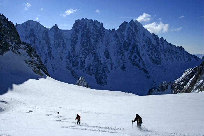 Glacier des Améthystes : Première pente sous le col du Tour Noir.