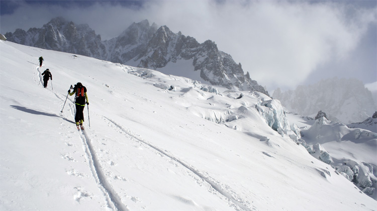 Glacier des Améthystes : Dernière pente avant d'aborder le plat du Tour Noir.