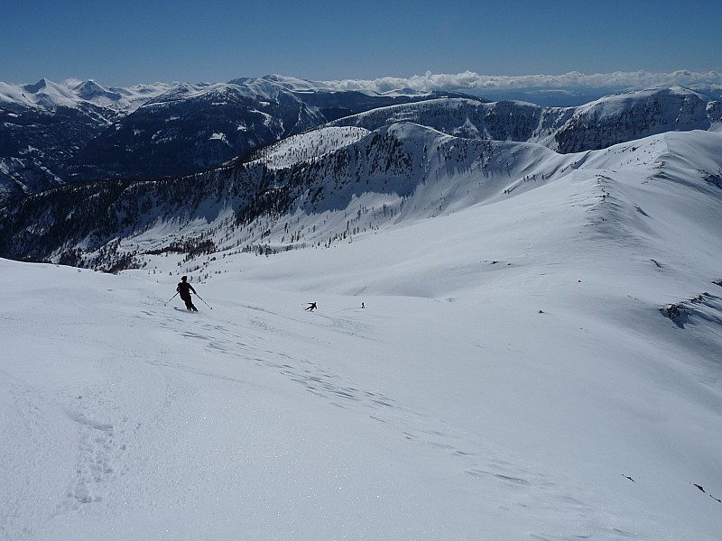 Bonne neige : en haut.