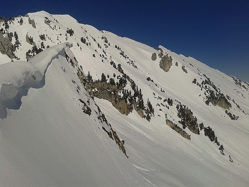 Face E des Lances de M. : depuis le col de Bellefond.