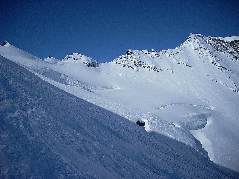 Montée au Feejoch : Les gouffres du Feegletscher