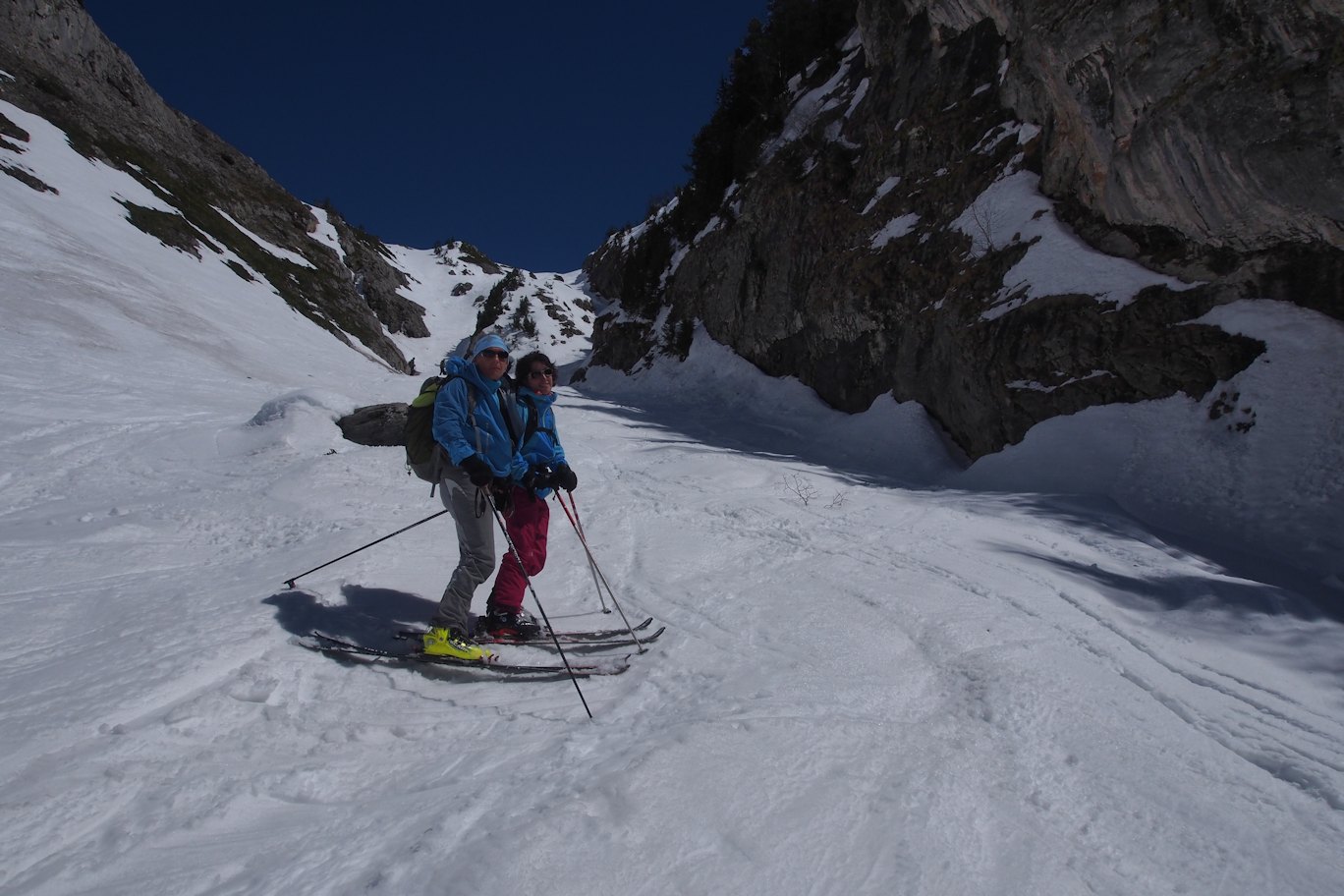 En compagnie d'Amandine : A la sortie du goulet de la Crepena.