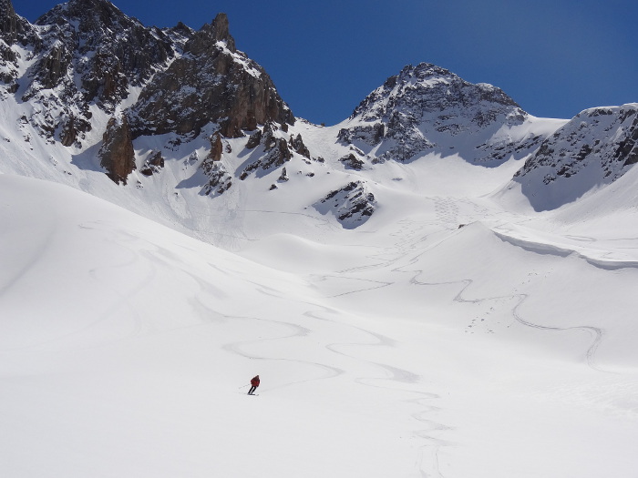 Descente du Col du Gran Bagna, excellente