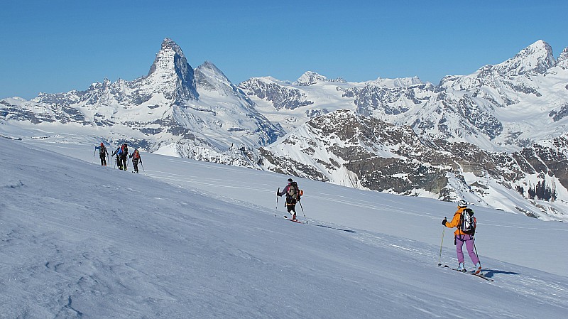 Traversée sous le Rimpfishorn à partir de l'Allalinpass