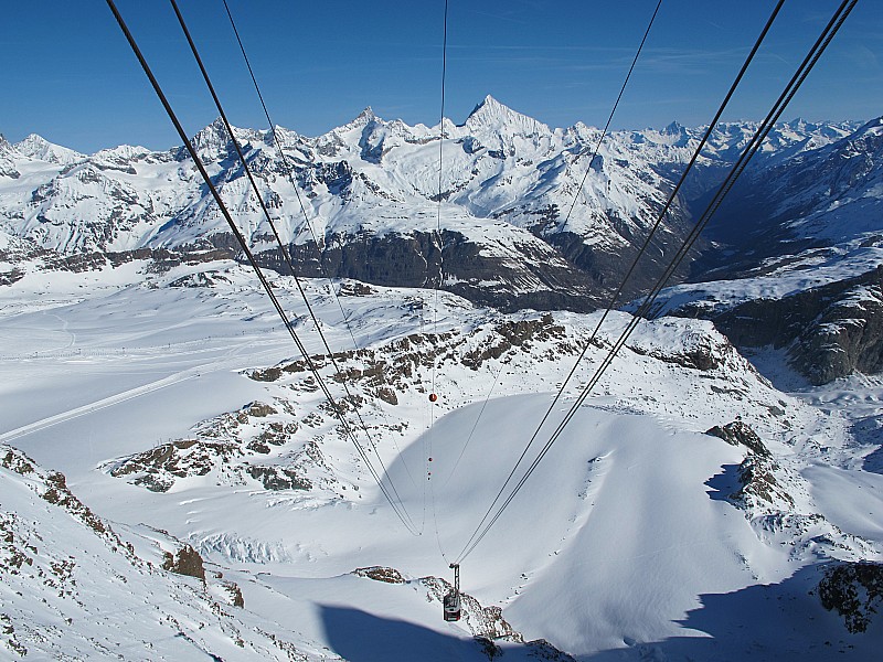 Vue plongeante depuis Klein Matterhorn