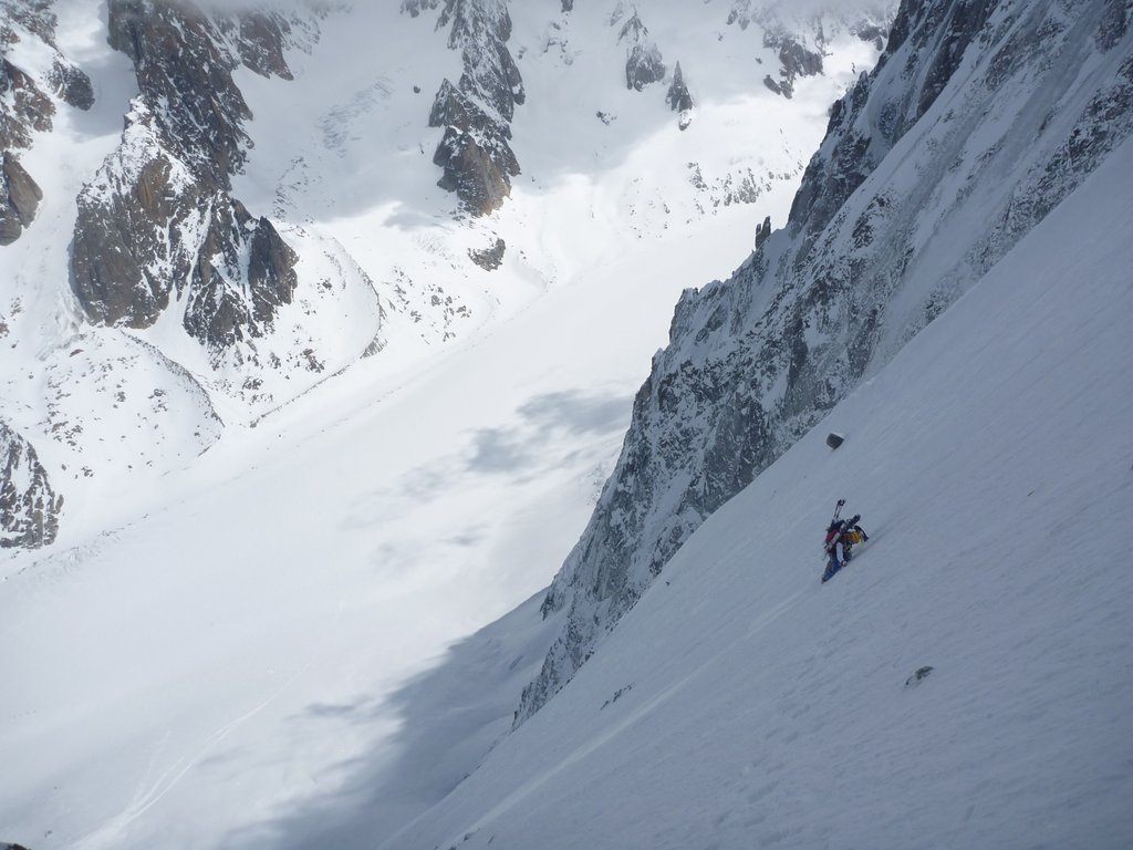 Col de la Verte : Traversee vers le col Ouest, on prend l'air!