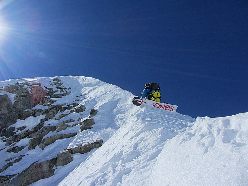 Flambeau Nord : Départ délicat sur l'arête.