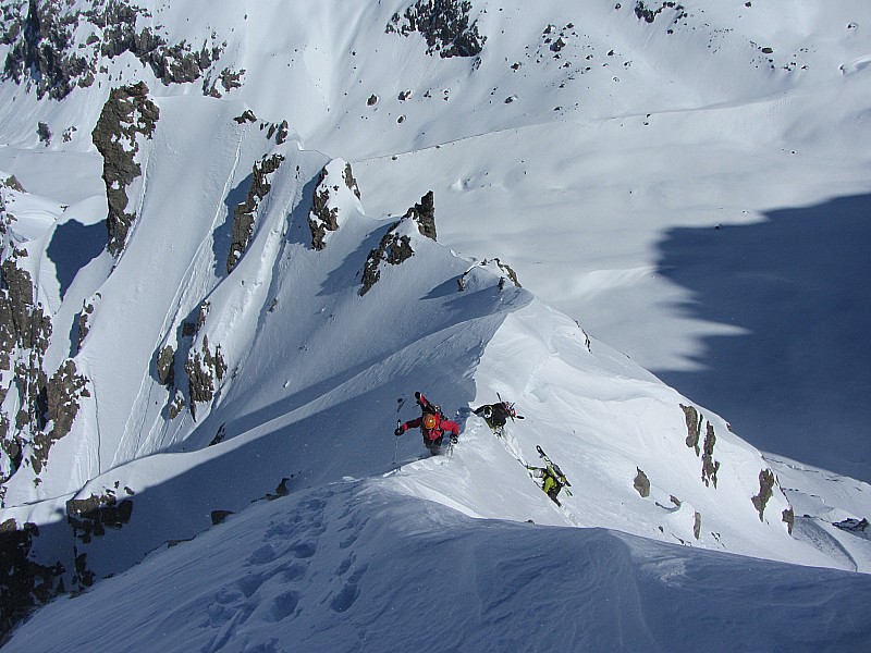 Flambeau Nord : Final sur l'arête.
