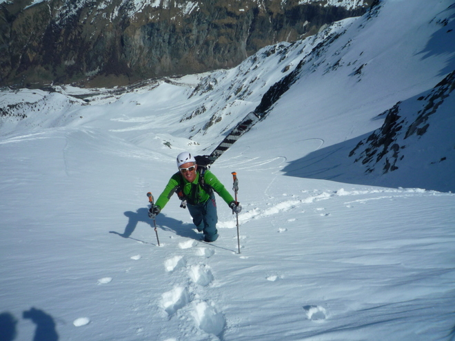 Couloir Pépin : tout sourire car enfin on y est arrivé!