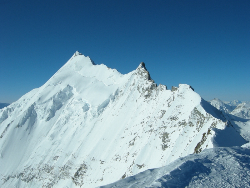 Weisshorn : vue sur le Weisshorn depuis le Bishorn