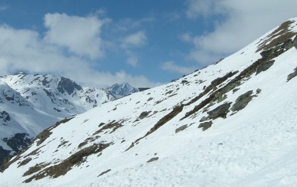 sous le refuge : pente terminale avant Turtmannhütte
