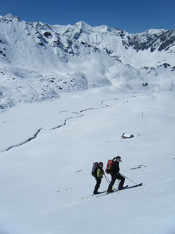 descente sur Zinal : descente sur l'alpage de Combautanna