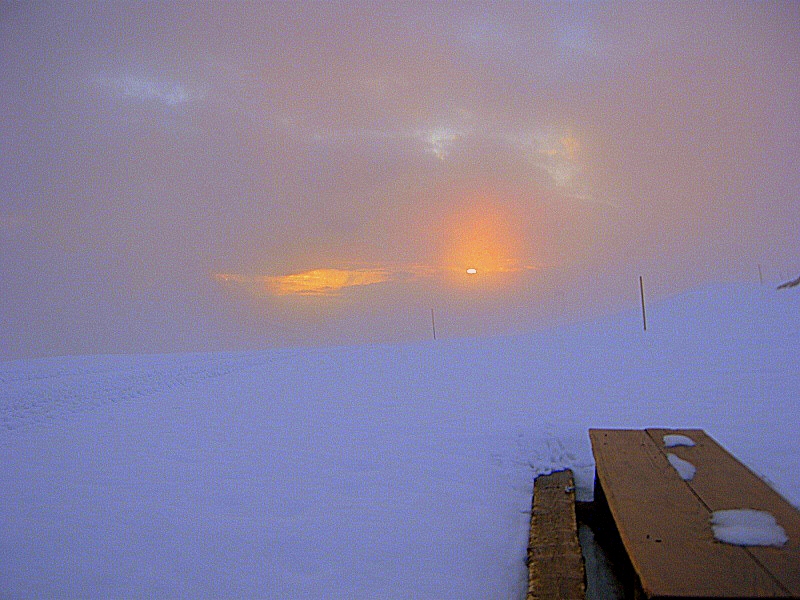 coucher soleil : fin du jour à la cabane de Chippis