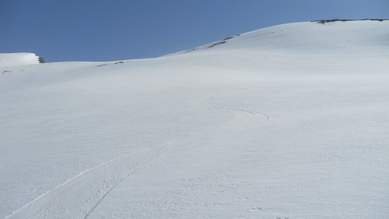 Bon ski sur une neige dure avec 1 à 2 cm de grésil.