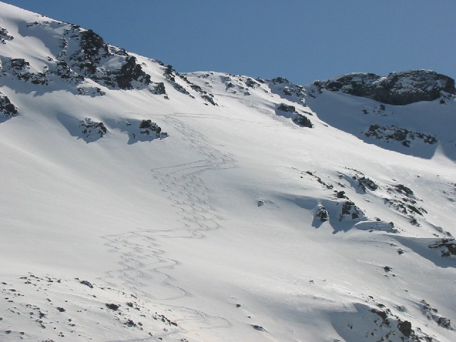 Traces : Nos traces de descente dans cette face Nord