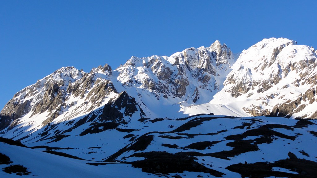 sommet et couloir : depuis les Mottets