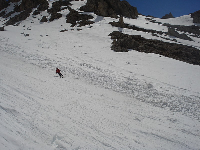 roc de bassagne : méme dans les pentes des cavales neige bien revenue.
