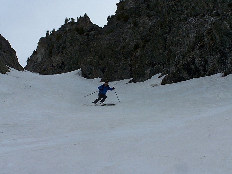 Pointe de la Vaudaine : Bon ski dans le couloir.