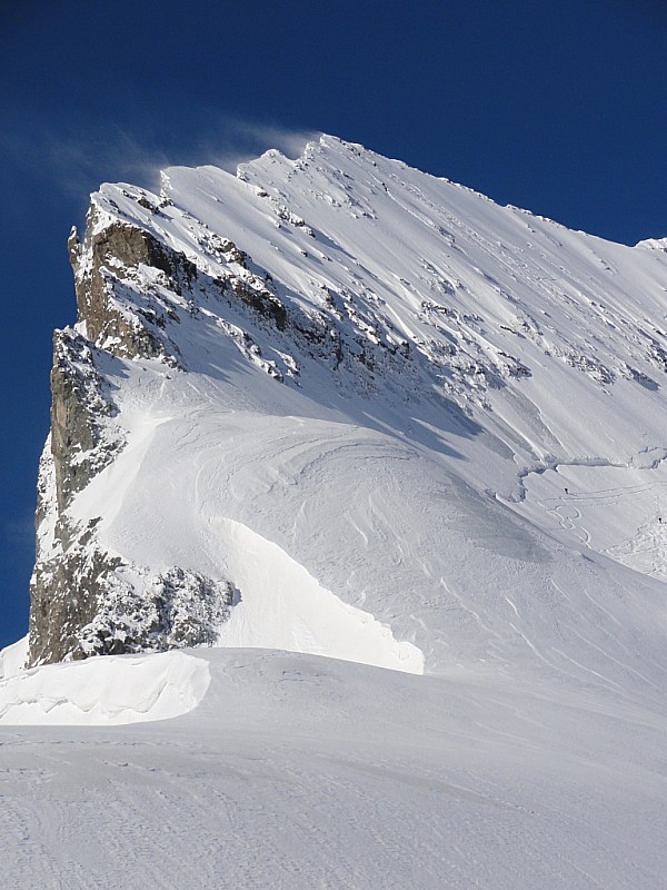 THE FACE : la vue de la face skiée depuis l'entrée du couloir de Barre Noire