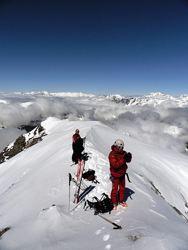 Pointe de Charbonnel : Au sommet, on chôme pas, ça caille !!