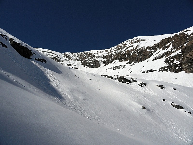 Pointe de Charbonnel : La combe supérieure avant d'arriver sur le glacier