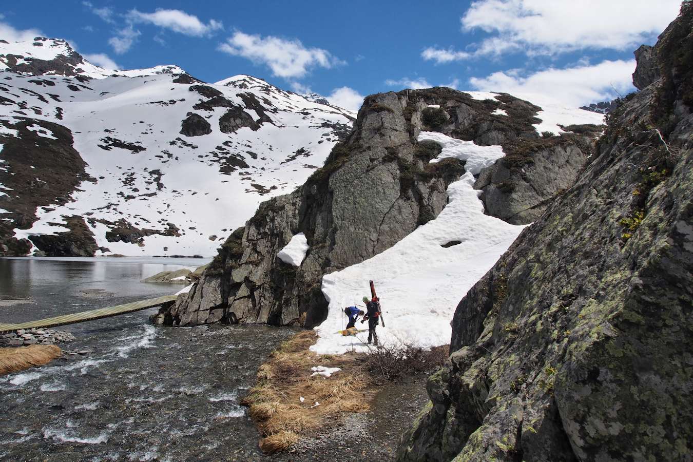Fin du Ski : Au bord du lac du Lou.