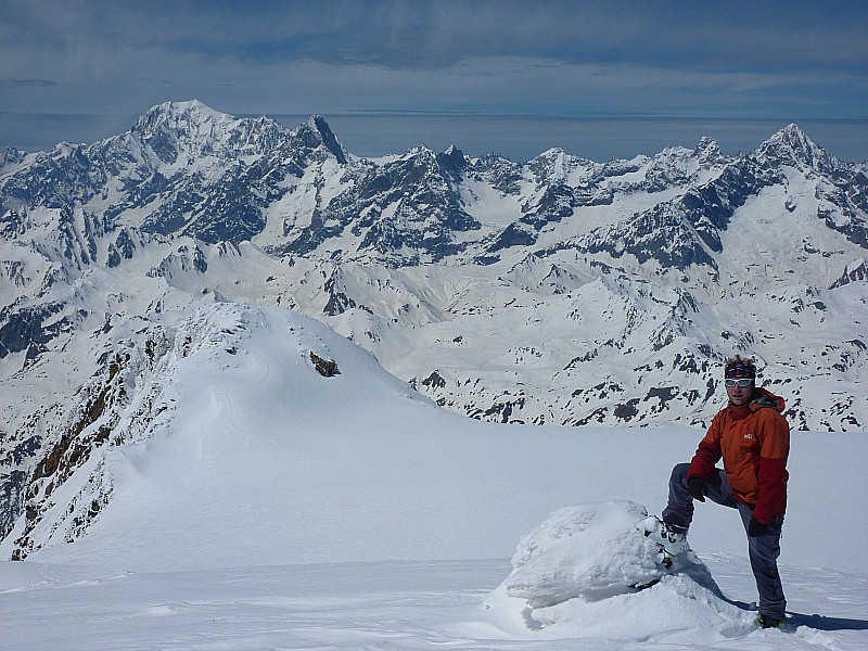 Vélan : La pause devant le massif du Mont Blanc