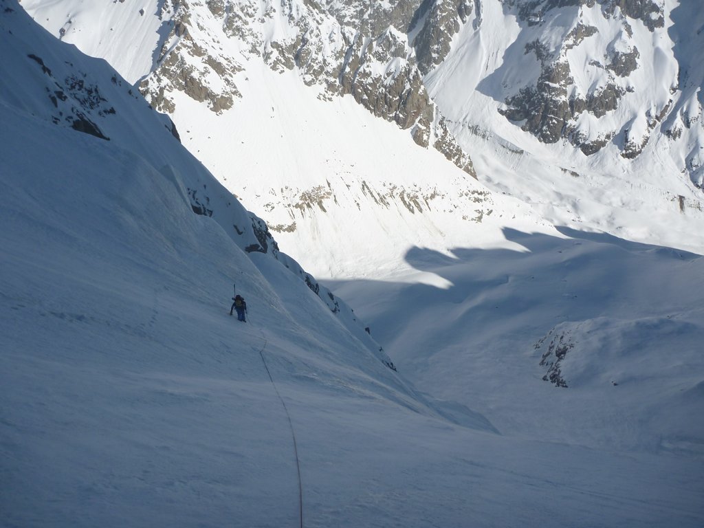 Col Est du Pelvoux : La grande pente mediane