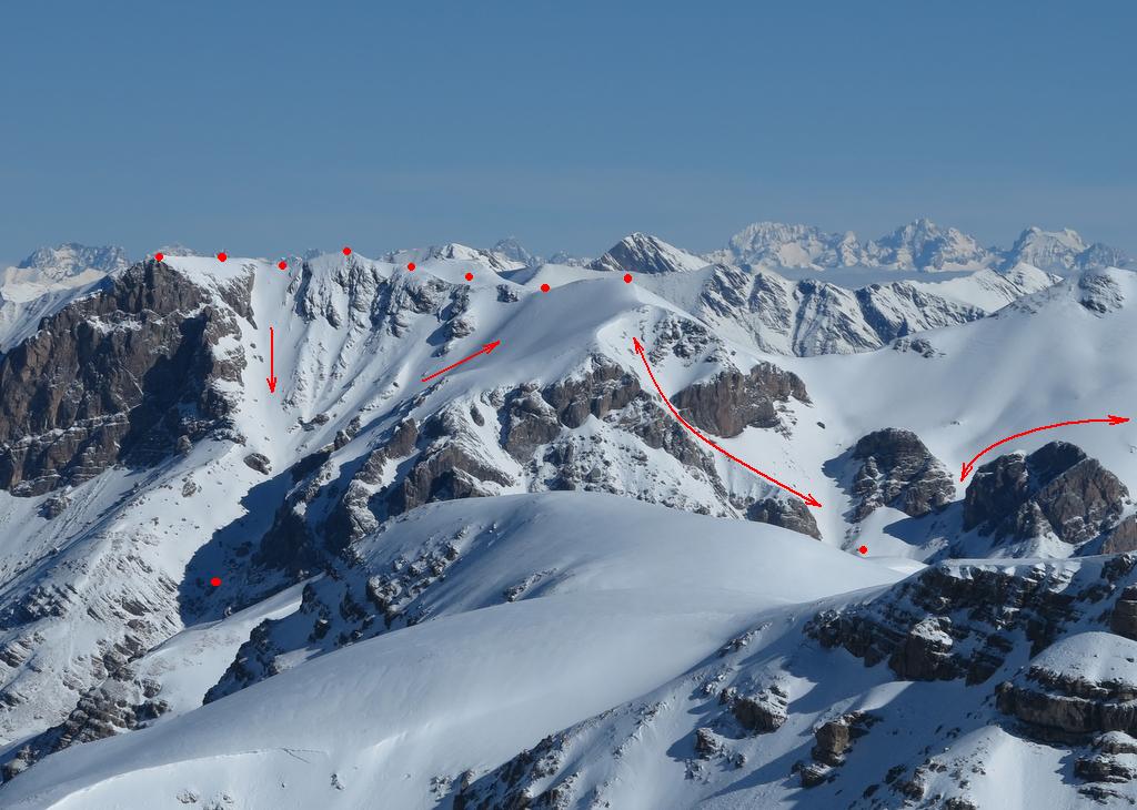 L'itinéraire du jour... : ...repéré hier depuis la Cayolle