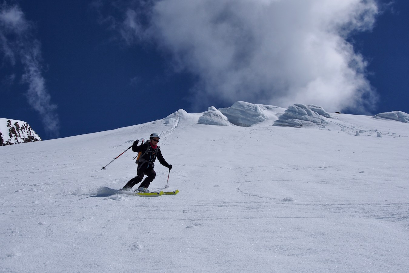 Florence heureuse : Du superbe ski sur le glacier.