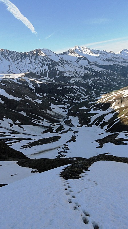 Aiguille des Glaciers : Montée directe, dans le rétro