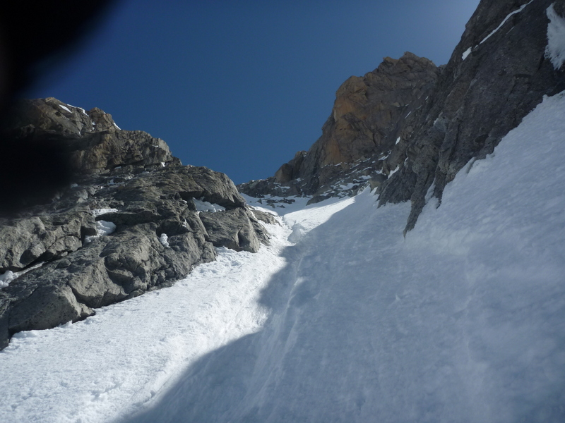 Chardonnet : Un apercu de la partie basse du premier couloir avant le degel